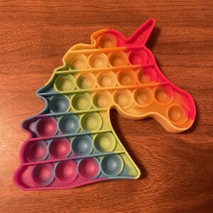 Rainbow Pop Unicorn Sensory Fidget Toy Multi-Color. Large
